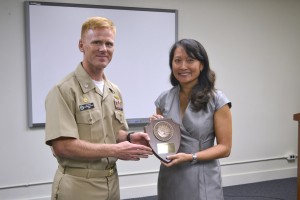 ATG MIDPAC commanding officer presents a plaque to Prof. Ear photo